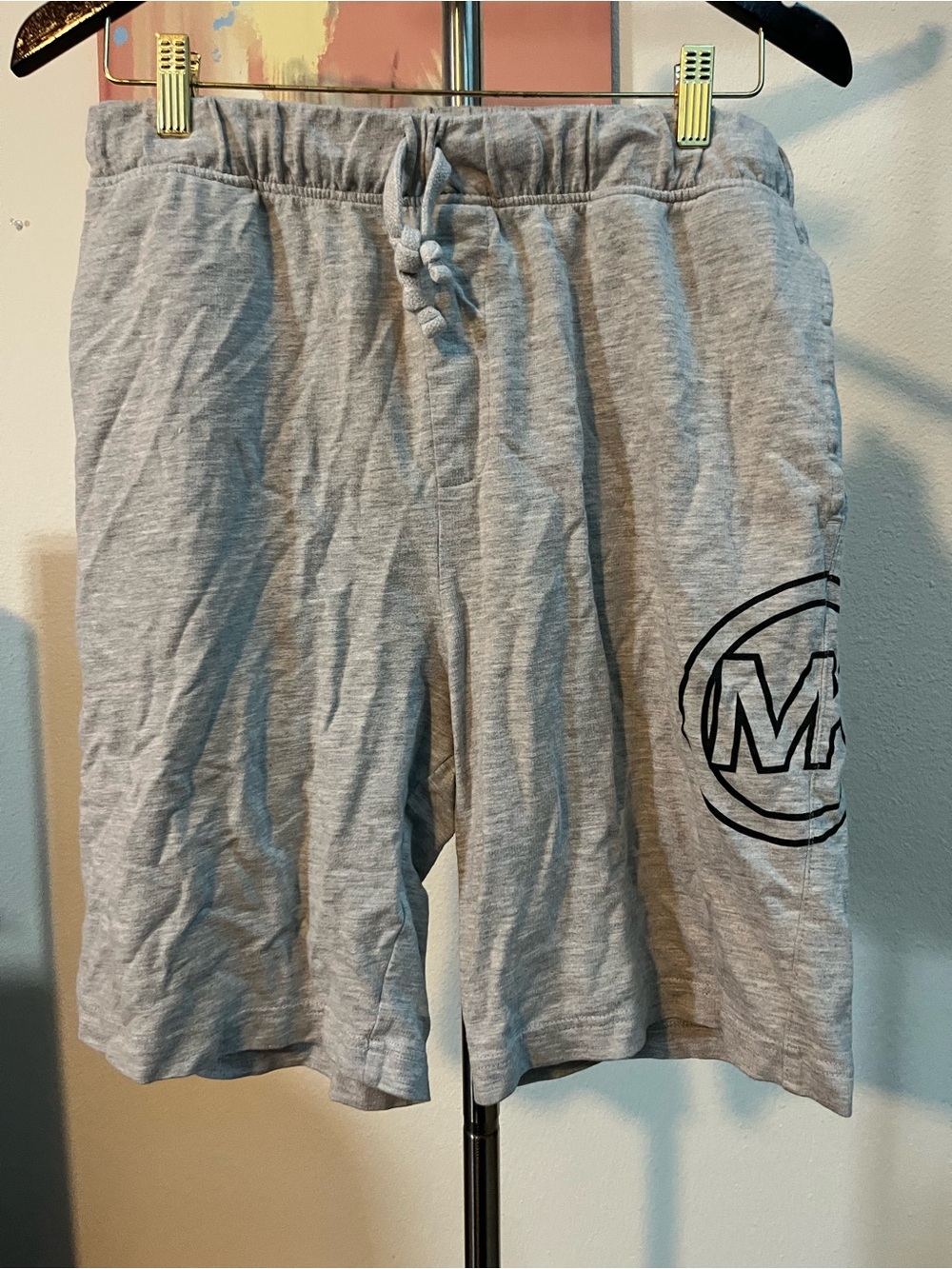 Michael Kors Light Gray Athletic Drawstring Shorts with Logo
